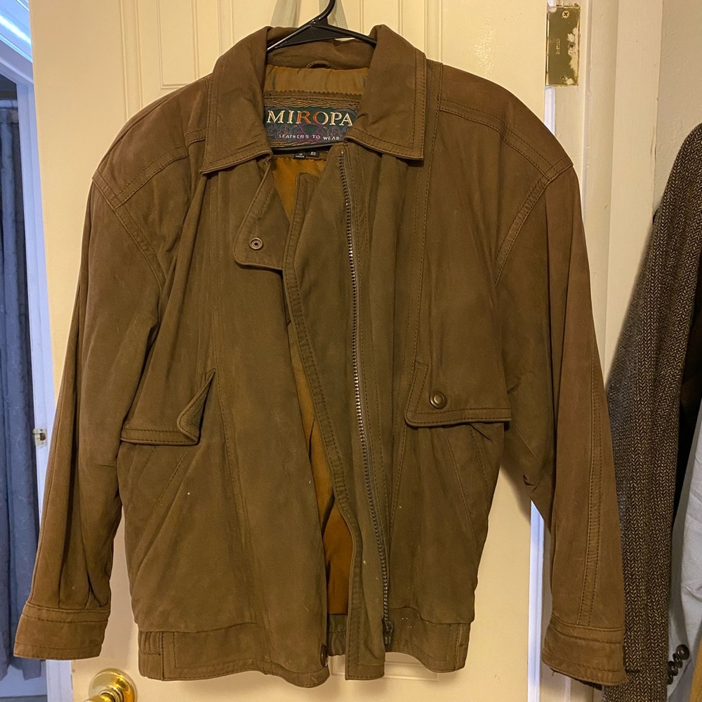 Miropa vintage suede bomber jacket brown xs